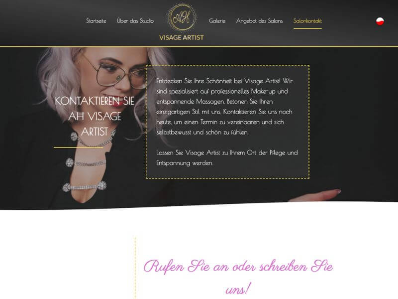 strona www dla salonu kosmetycznego 1