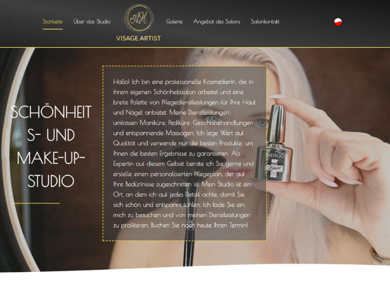 strona www dla salonu kosmetycznego 2